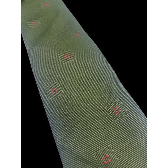 Vintage Bronzini Tie Necktie Skinny 1960s Green Preppy Disco Academia Retro - Picture 2 of 7